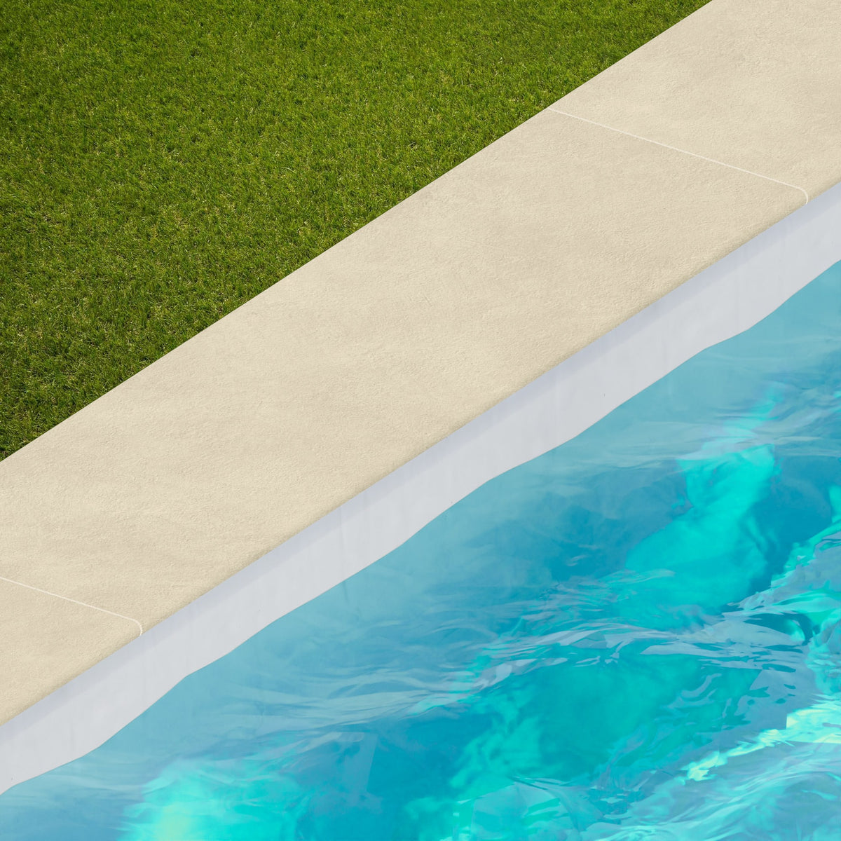 Margelle de piscine effet Béton Beige Chanvre 120x33x2 cm Bord 1/2 Rond Talvoro