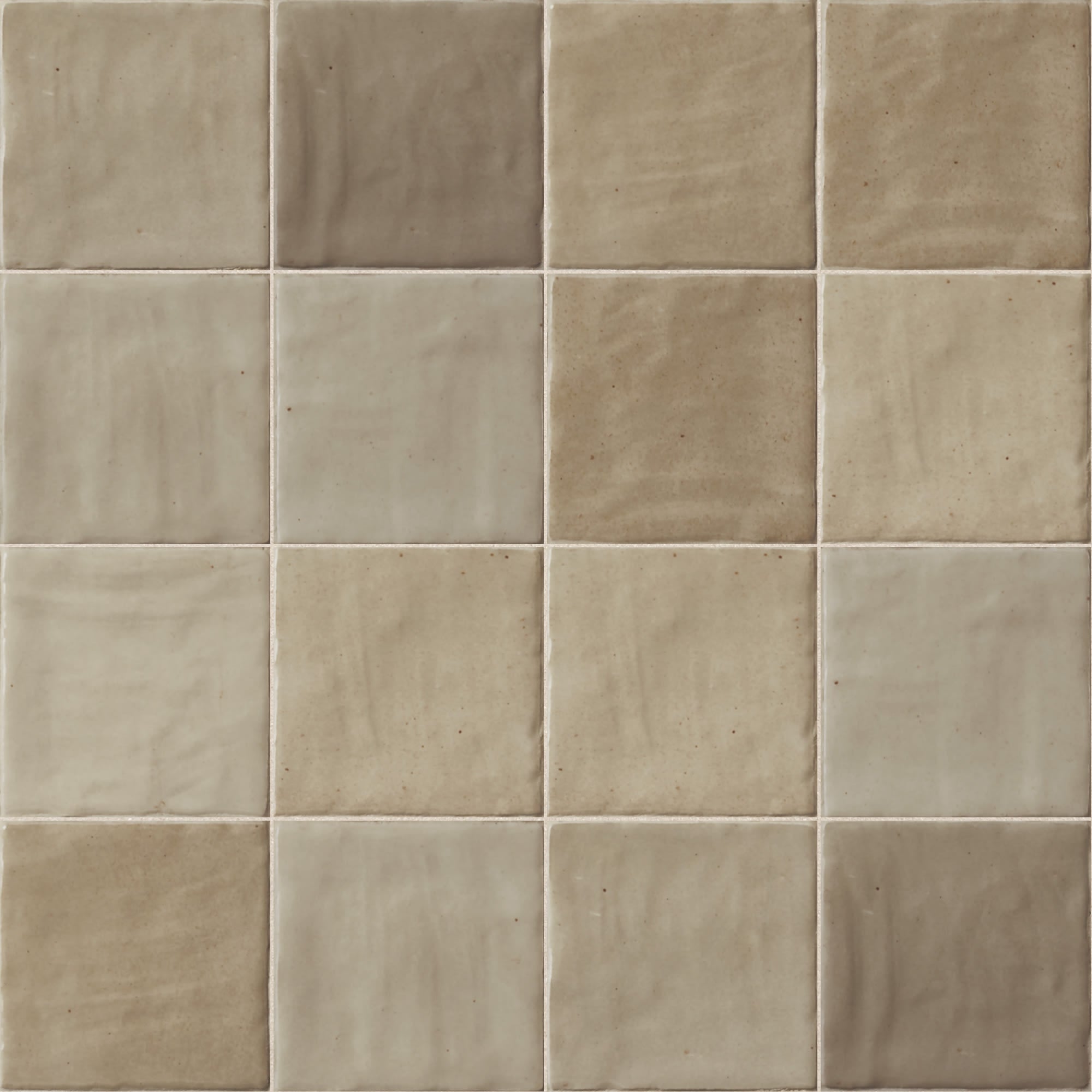 Carrelage effet Zellige Beige 10x10x0,85 cm Brillant Orisel - Mur intérieur
