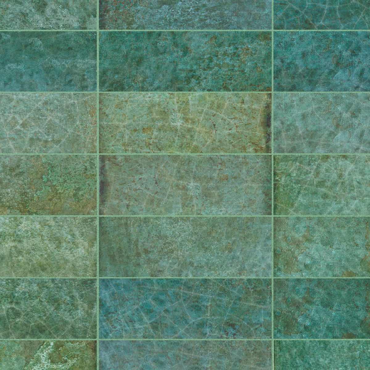 Carrelage effet Zellige Vert 20x6,5x0,85 cm Caldero - Mur intérieur