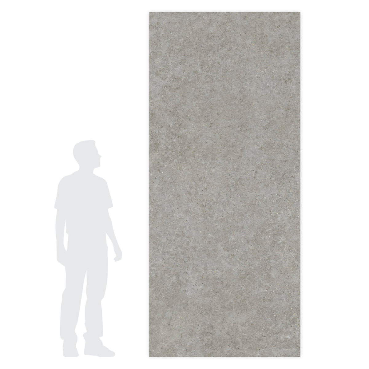 Carrelage effet Pierre Calcaire Gris Cendré 278x120x0,6 cm Mat Domella - Mur intérieur