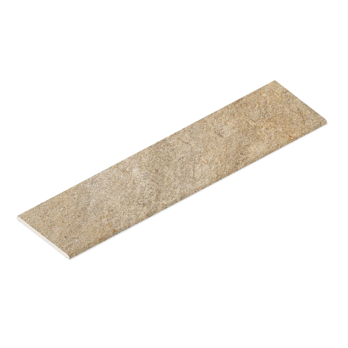 Couvertine effet Pierre Quartzite Beige Doré 120x30x2 cm Bord 1/2 Rond Double Larmier Salvero