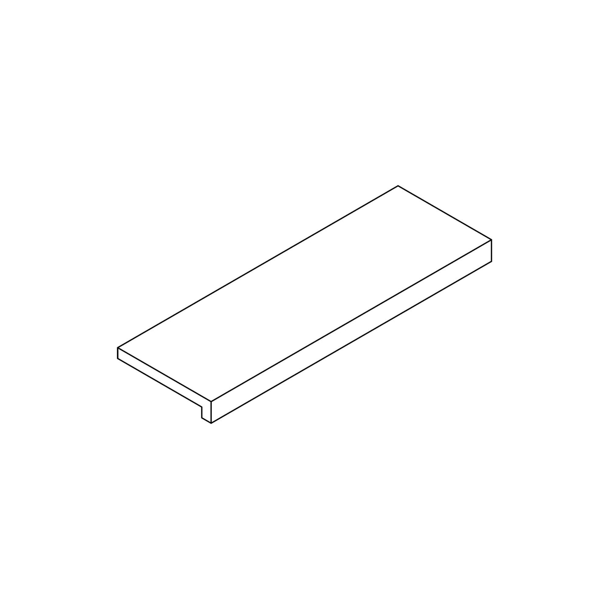 Margelle de piscine effet Béton Blanc Minéral 60x20x2 cm Bord Droit avec retombée Benzaro
