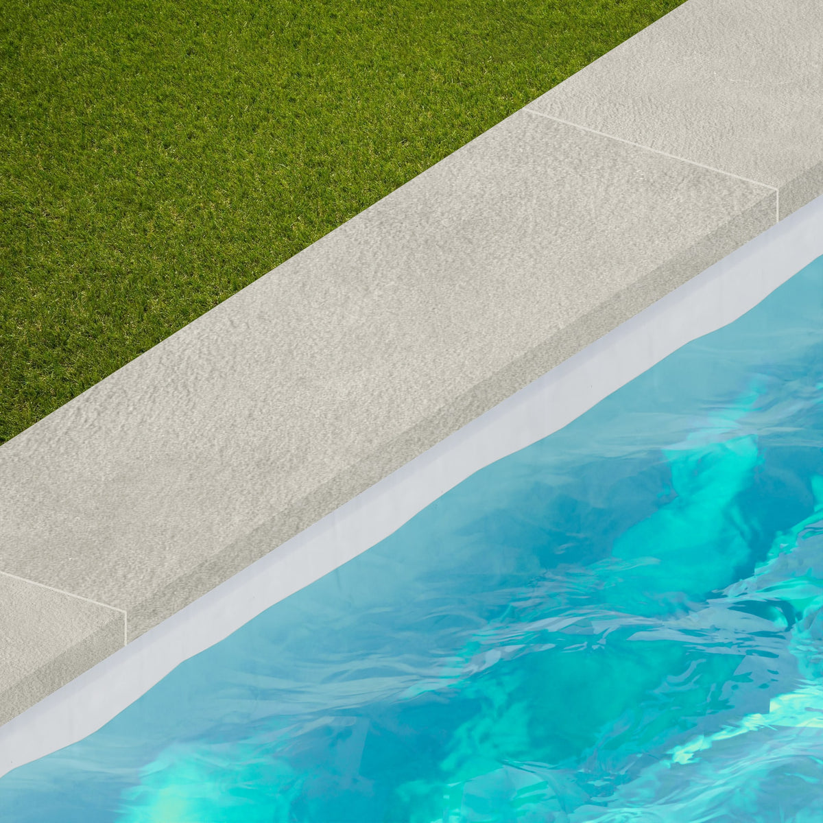 Margelle de piscine effet Béton Gris Argile 120x33x2 cm Bord Droit avec retombée Stavira