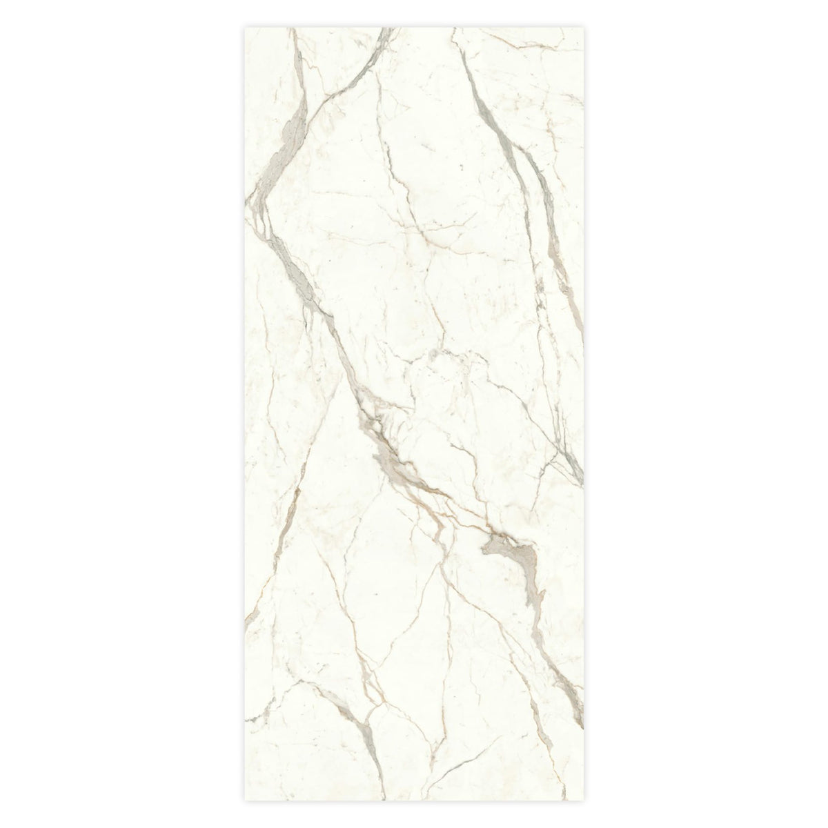 Carrelage effet Marbre Blanc Calacatta Prima Bookmatch B 278x120x0,6 cm Brillant Faventa - Mur intérieur