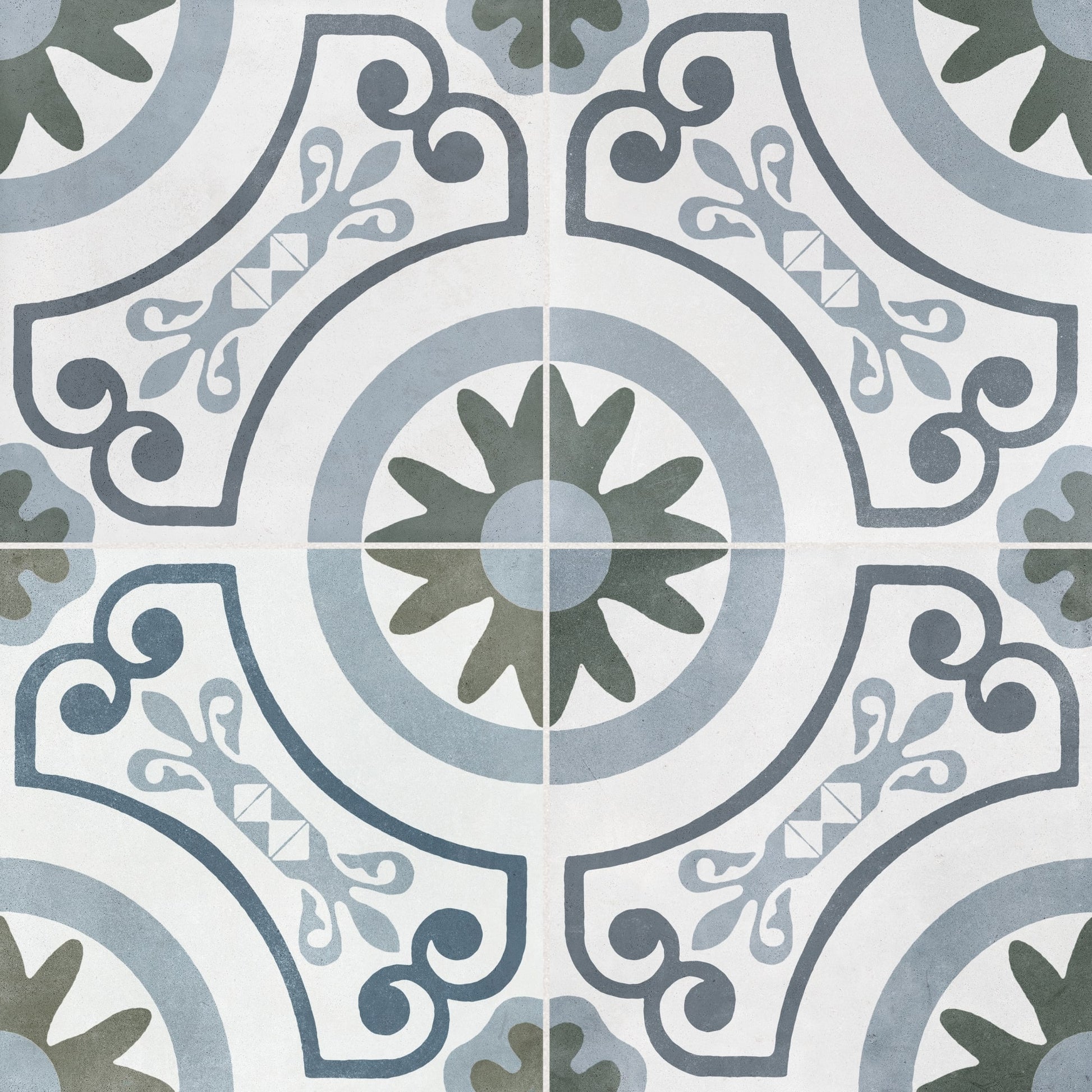 Carrelage effet Carreau ciment Averisca Bleu 22,3x22,3x0,9 cm Novera - Sol et mur intérieur