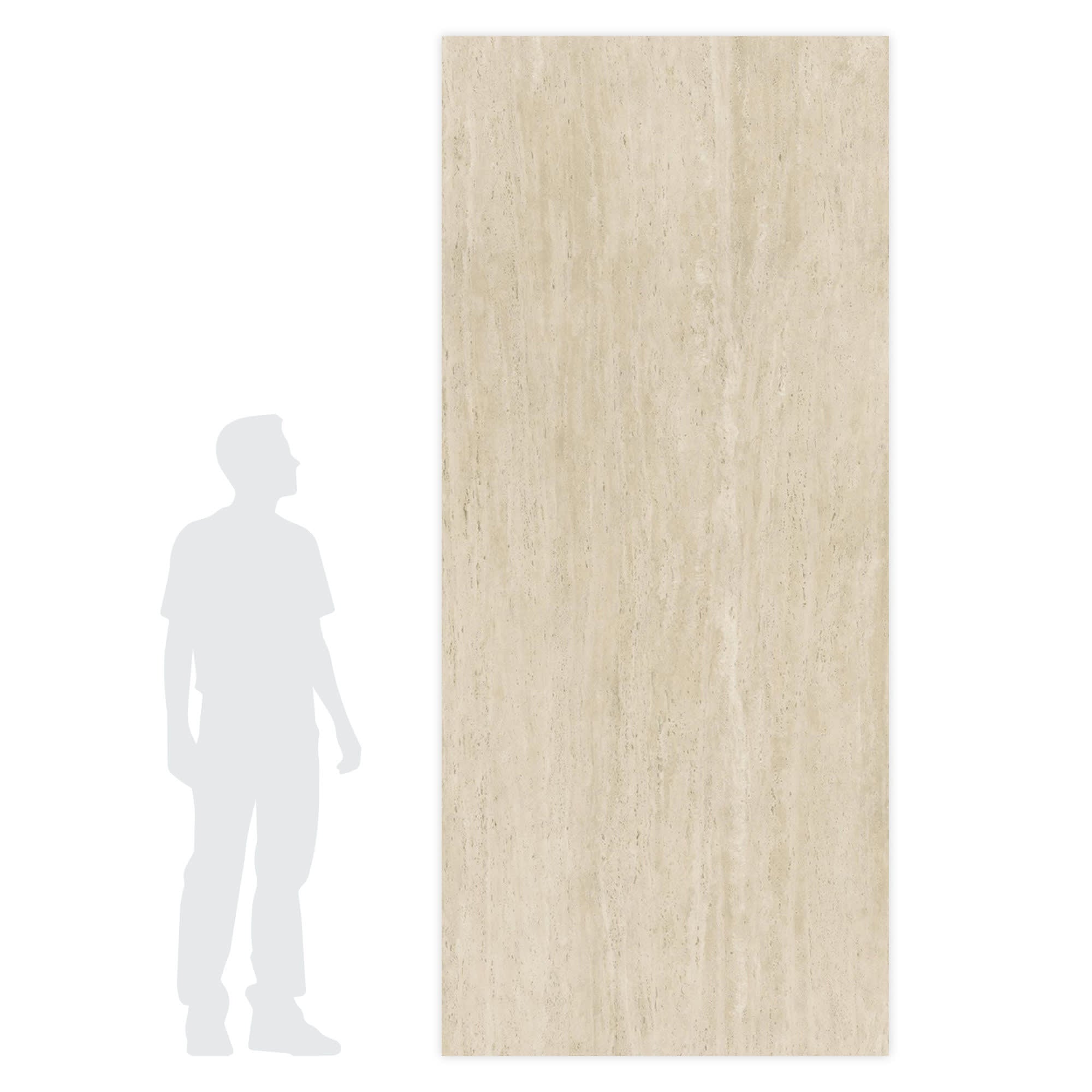 Carrelage effet Travertin Grège Vein Cut 278x120x0,6 cm Mat Neravio - Mur intérieur