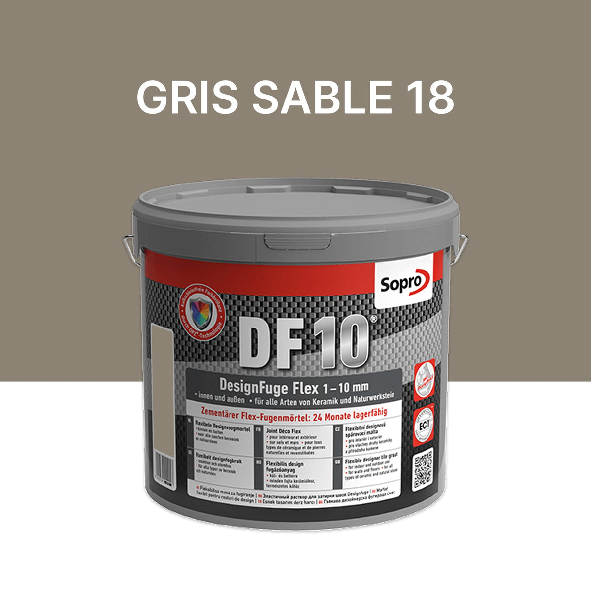 Joint carrelage salle de bains - 1 à 10 mm - Gris sable 18 - Sopro DF 10 - 5 kg