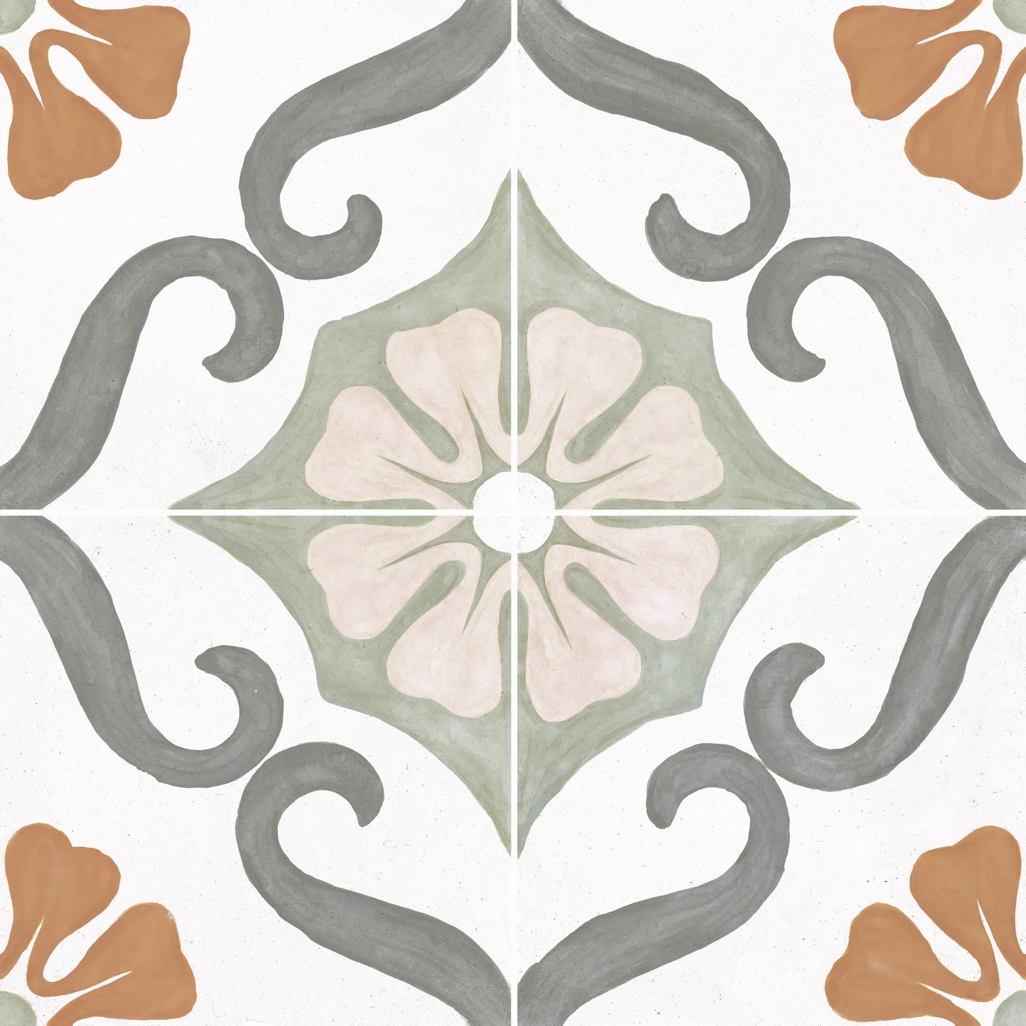 Carrelage effet Carreau ciment Florentis Vert 22,3x22,3x0,9 cm Soriel - Sol et mur intérieur