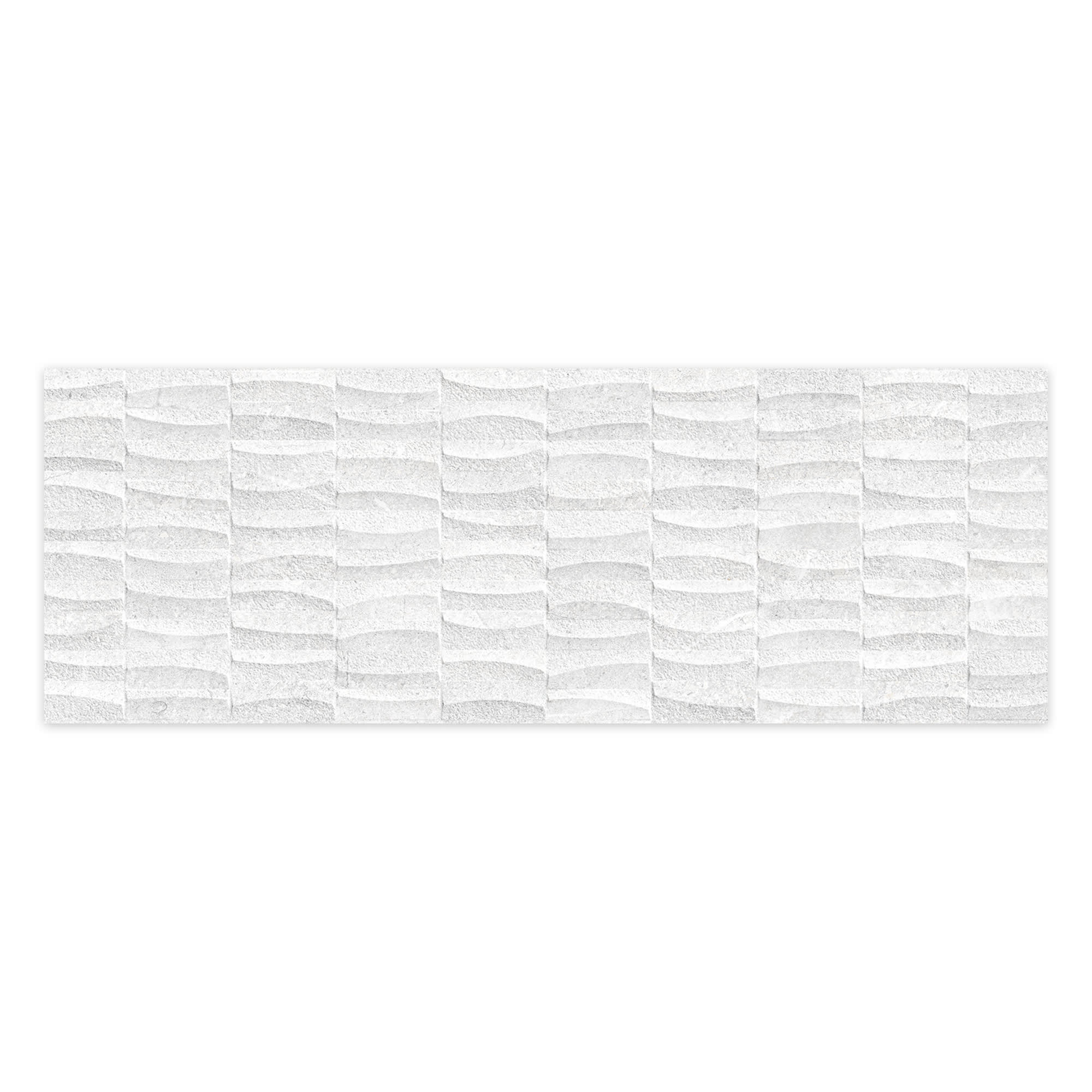 Carrelage effet Pierre 3D Blanc Perle 100x33,3x0,98 cm Luzerio - Mur intérieur