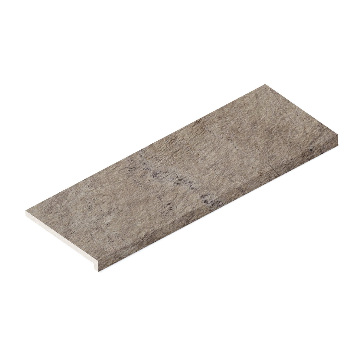 Margelle de piscine effet Pierre Quartzite Gris Roche 90x33x2 cm Bord Droit avec retombée Salvero