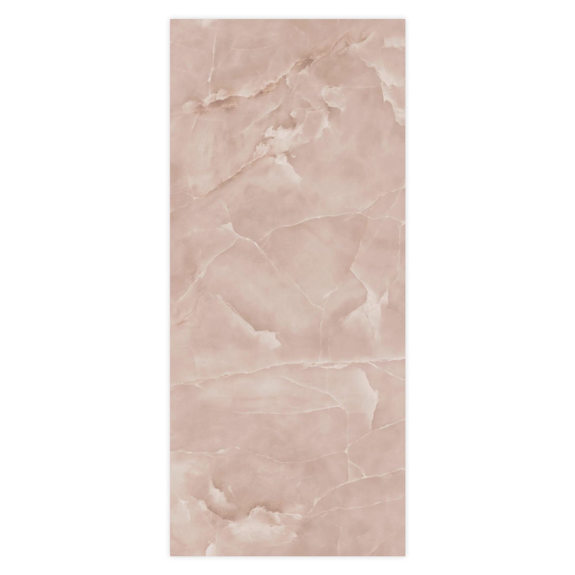Carrelage effet Onyx Rose Quartz 278x120x0,6 cm Brillant Nerolio - Mur intérieur
