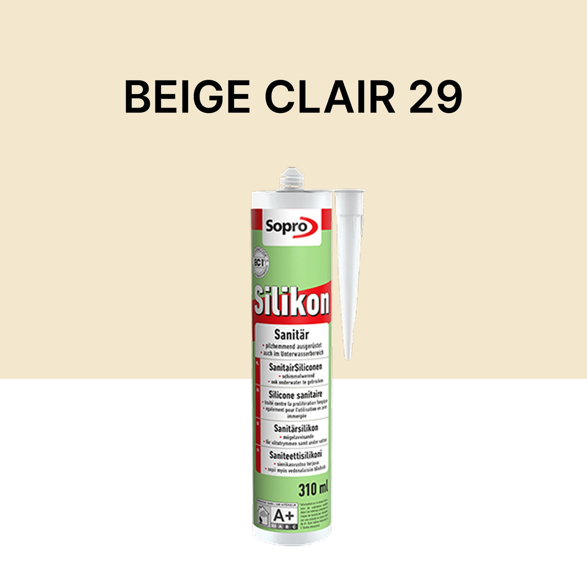 Mastic silicone spécial piscine - Beige clair 29 - 310 ml