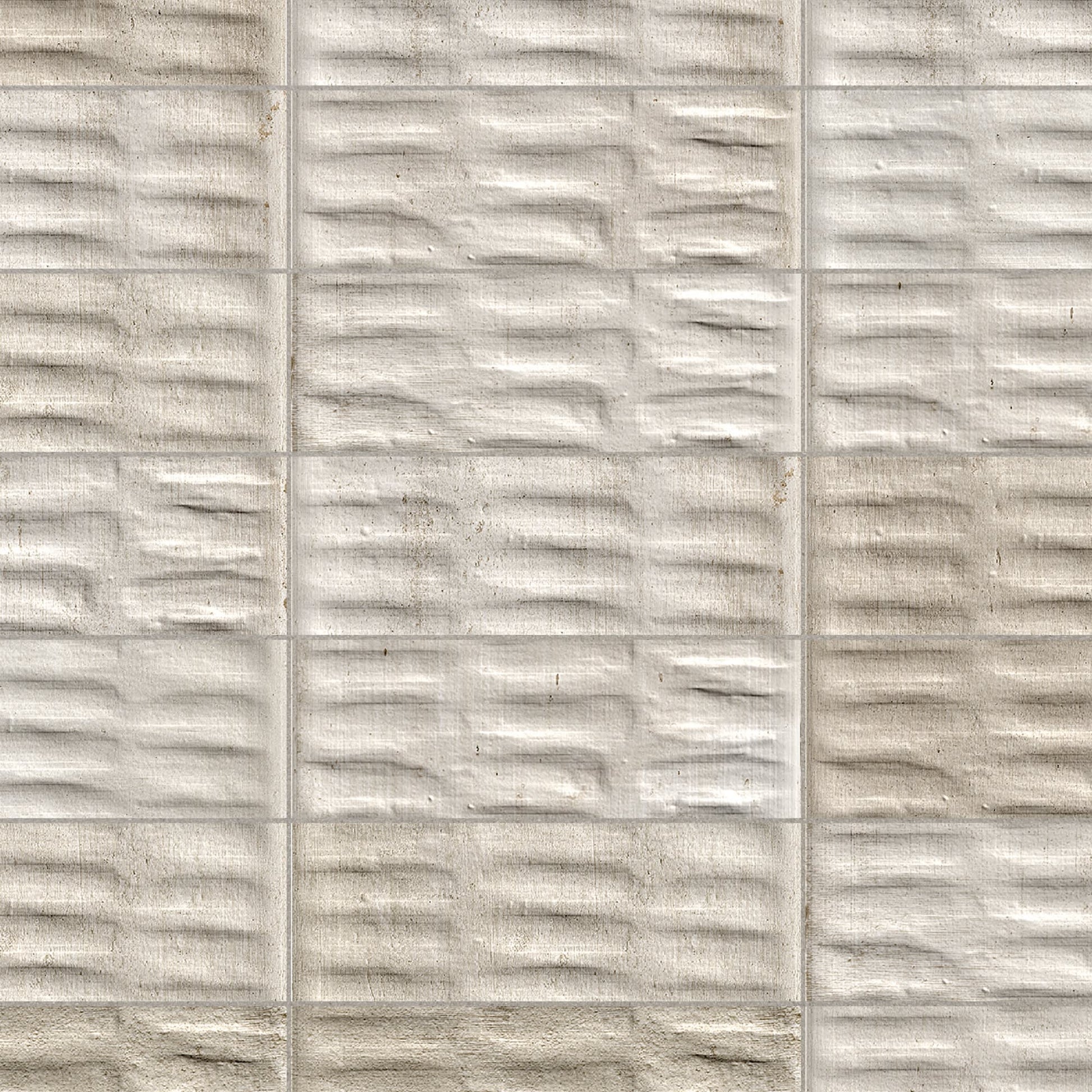 Carrelage effet Zellige 3D Greige Seed 24,6x6x0,85 cm Azurel - Sol et mur intérieur