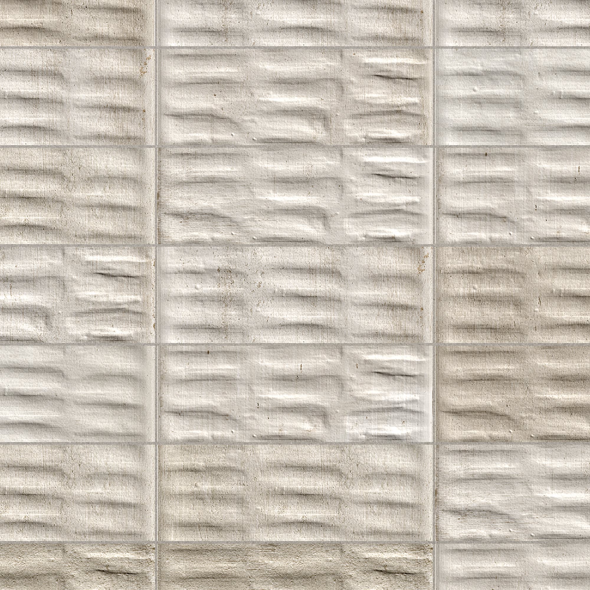 Carrelage effet Zellige 3D Greige Seed 24,6x6x0,85 cm Azurel - Sol et mur intérieur