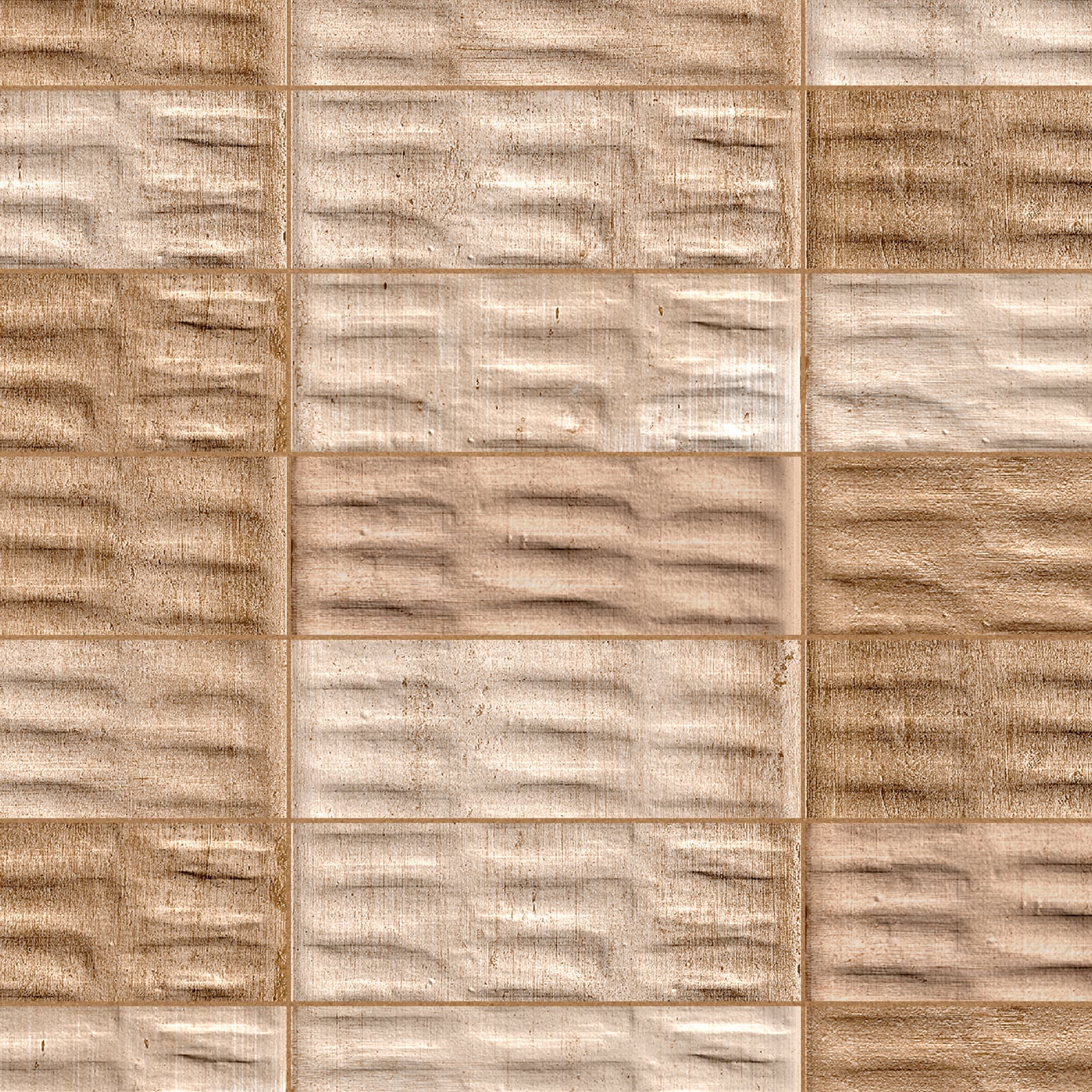 Carrelage effet Zellige 3D Terracotta Seed 24,6x6x0,85 cm Azurel - Sol et mur intérieur