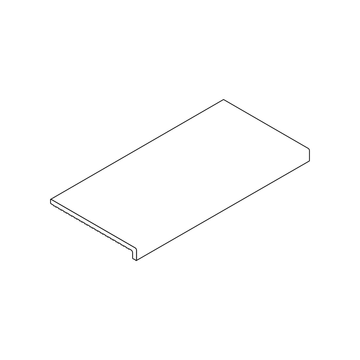 Margelle de piscine effet Pierre Blanc 62,6x31,7x1,4 cm Bord Droit avec retombée Santorin