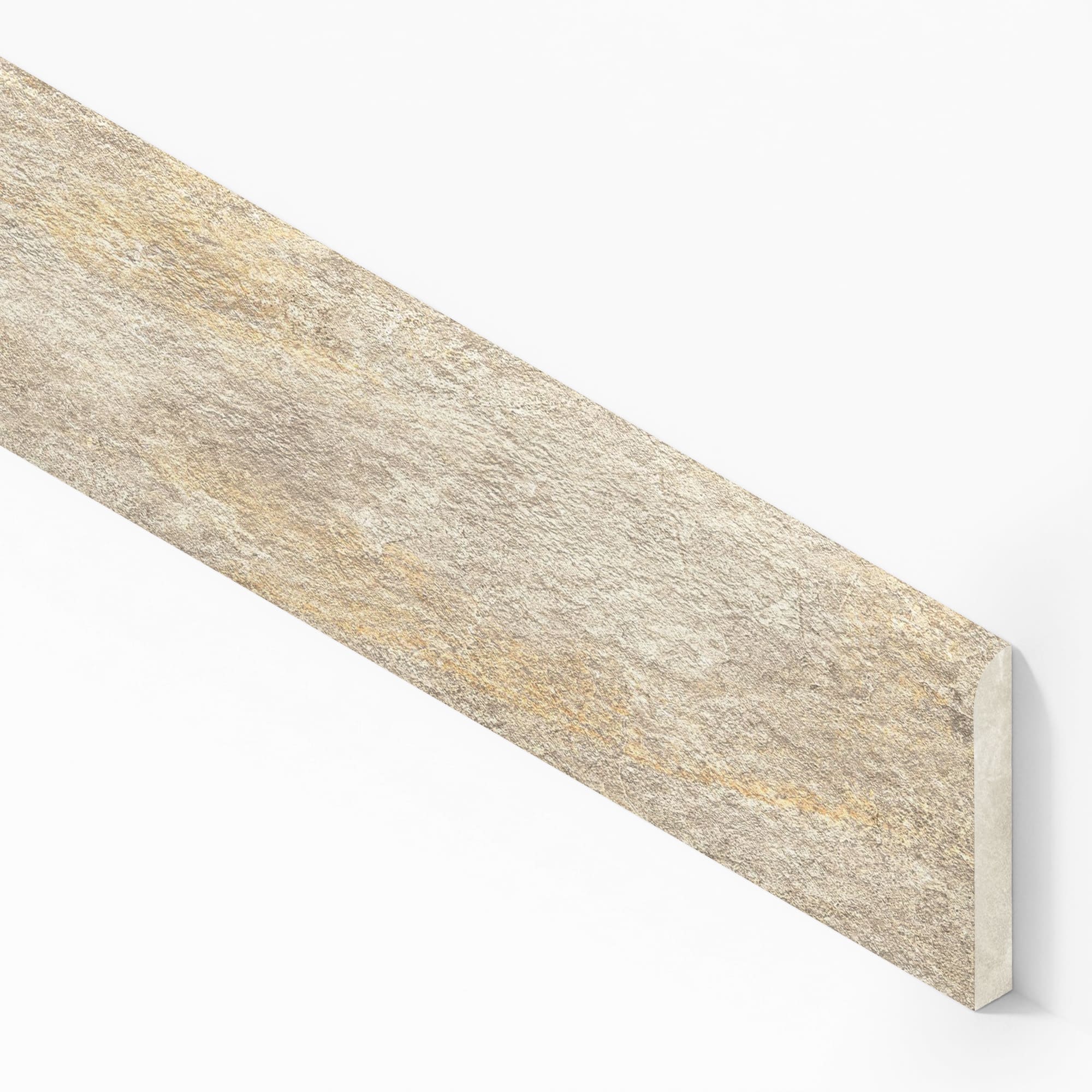Plinthe carrelage effet Pierre Quartzite Gris Beige 60x7,2 cm Mat Salvero