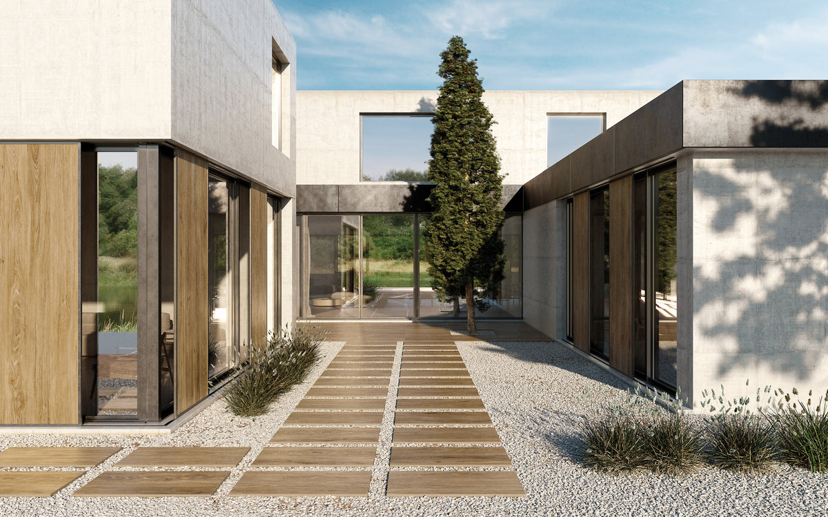 Carrelage effet Bois Chêne Naturel 100x50x2 cm Valdoro - Sol extérieur