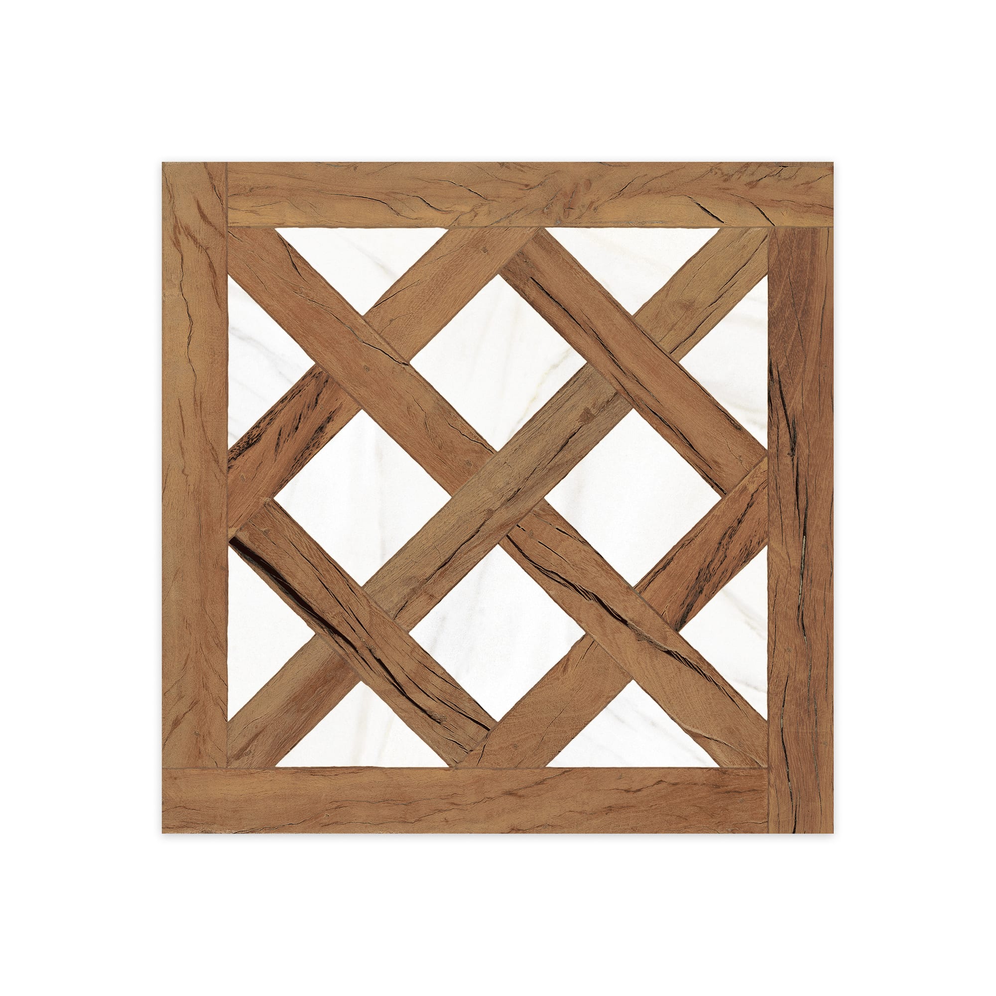 Carrelage Vintage effet Parquet Bois Pierre Blanche Versailles 45x45x0,95 cm Virelno - Sol intérieur