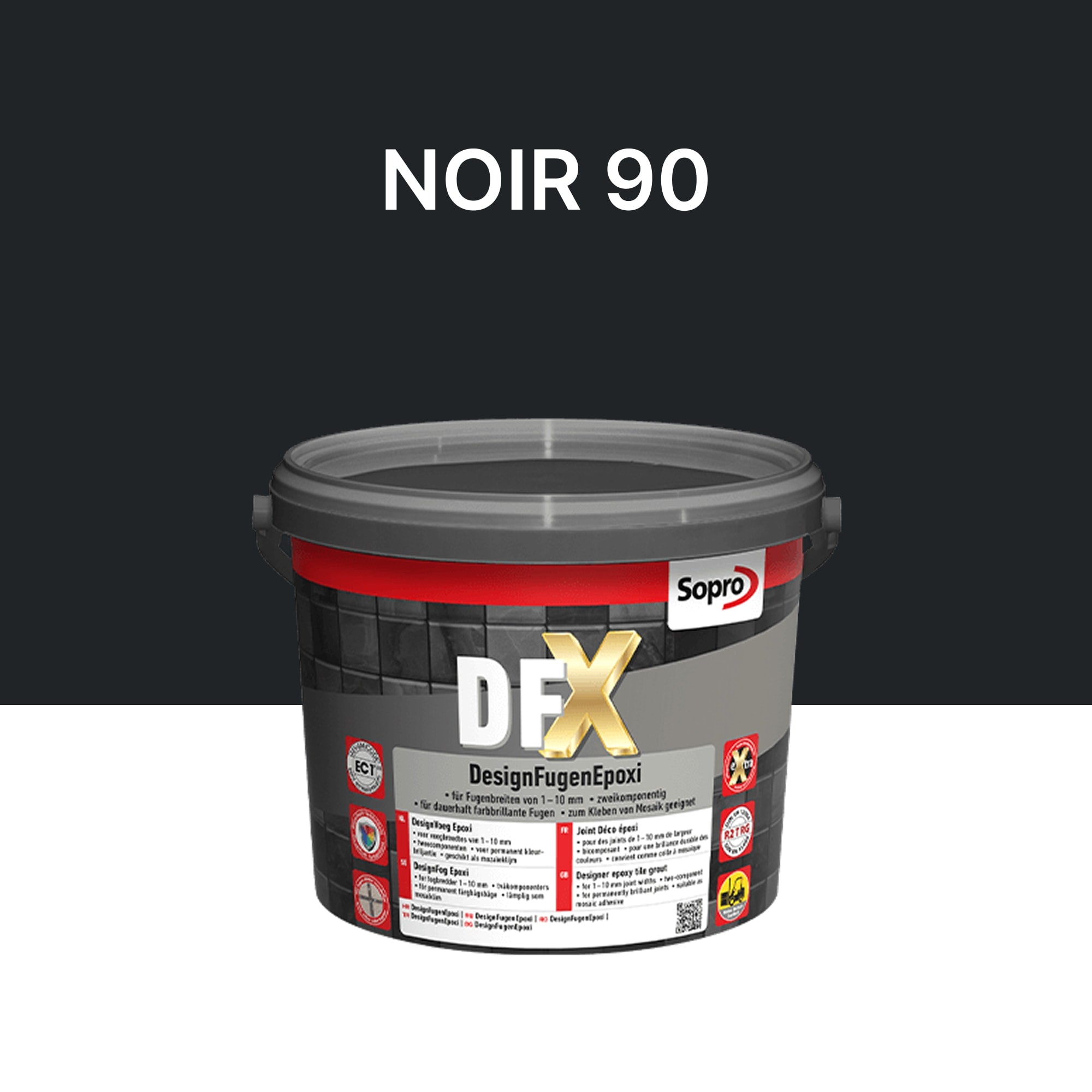 Joint / Colle époxy carrelage et piscine - Noir 90 - Sopro DFX - 3 kg