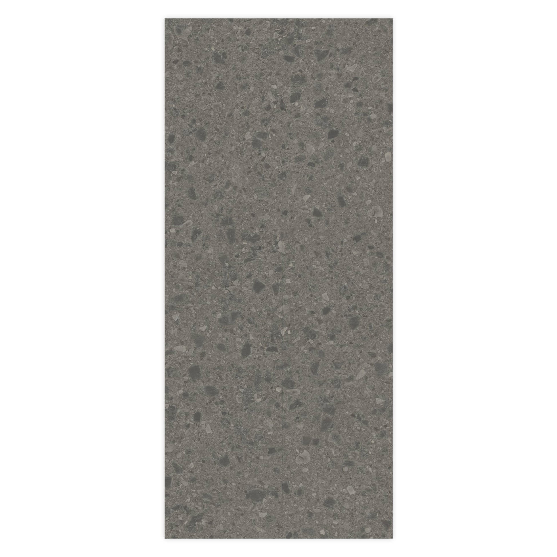 Carrelage effet Pierre Ceppo di Gré Gris Foncé 278x120x0,6 cm Mat Massira - Mur intérieur