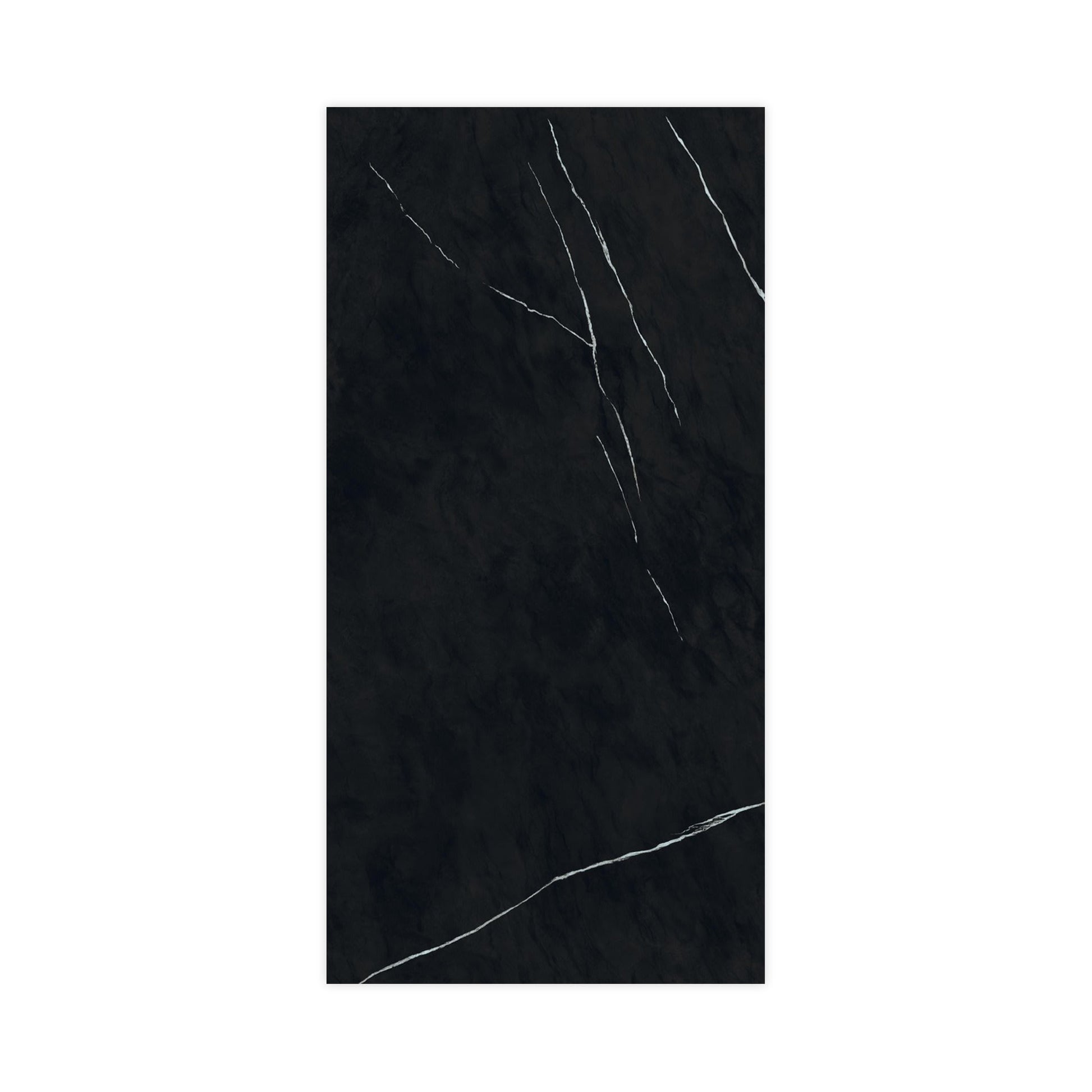 Carrelage effet Marbre Noir Impérial 240x120x0,9 cm Brillant Orsiano - Mur intérieur