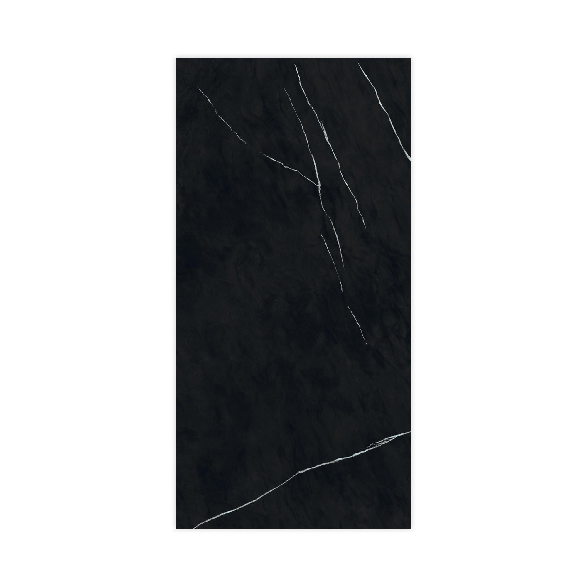 Carrelage effet Marbre Noir Impérial 240x120x0,9 cm Brillant Orsiano - Mur intérieur