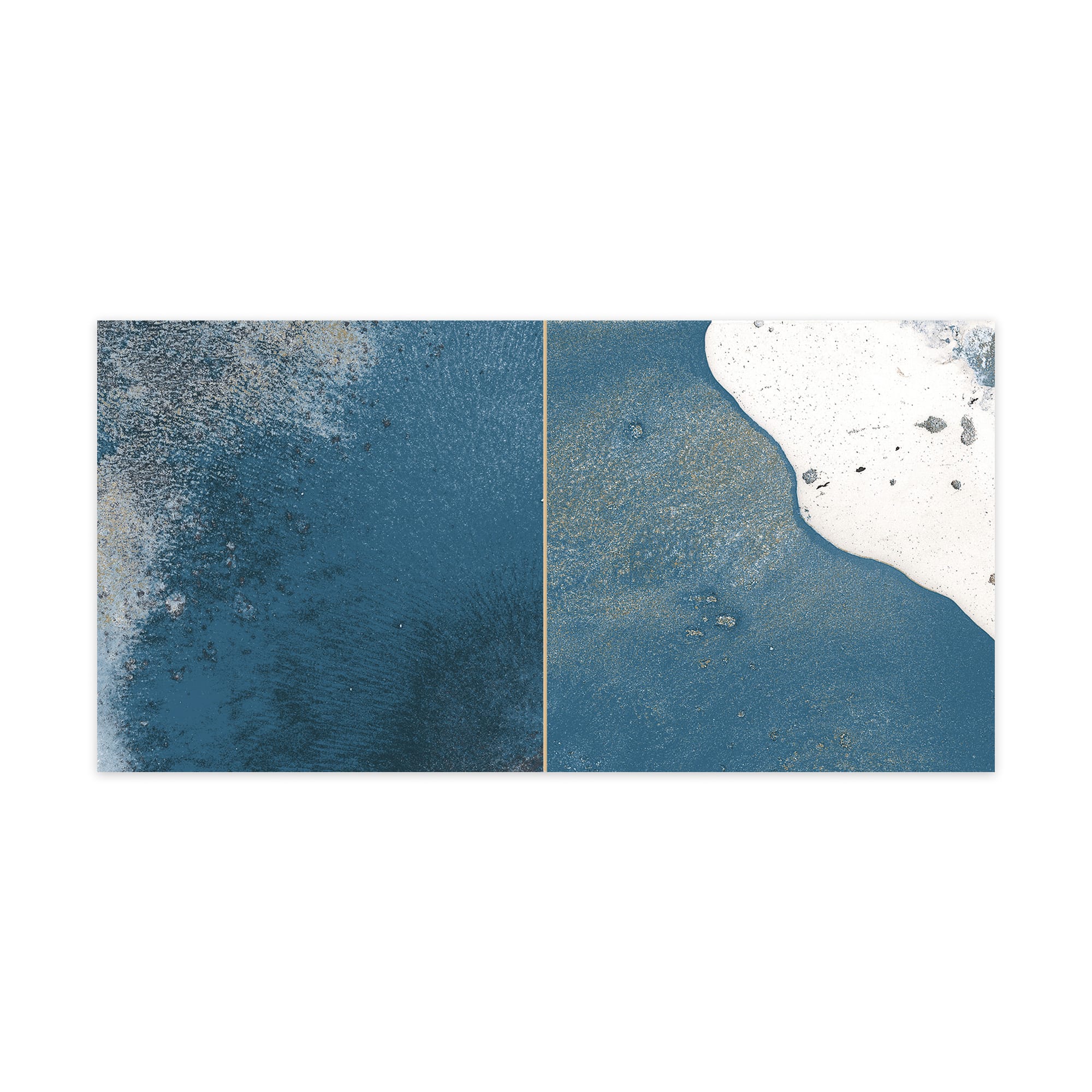 Carrelage Vintage effet Zellige Bleu 40x20x1,03 cm Atelora - Mur intérieur