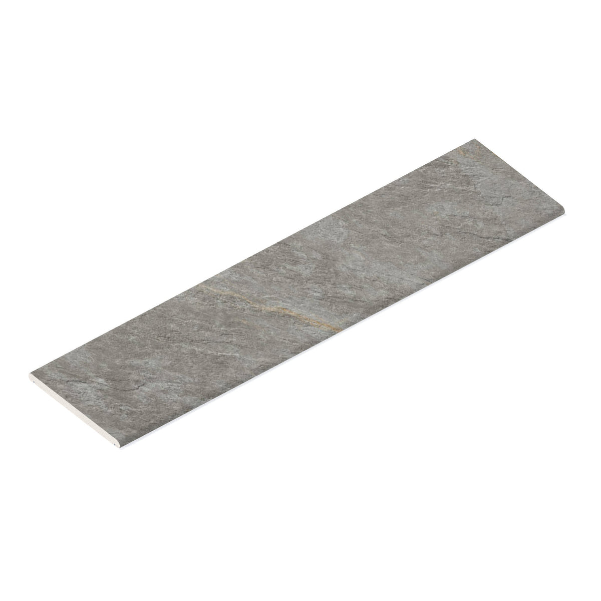 Couvertine effet Marbre Gris Titan 120x30x2 cm Bord 1/2 Rond Double Larmier Montira