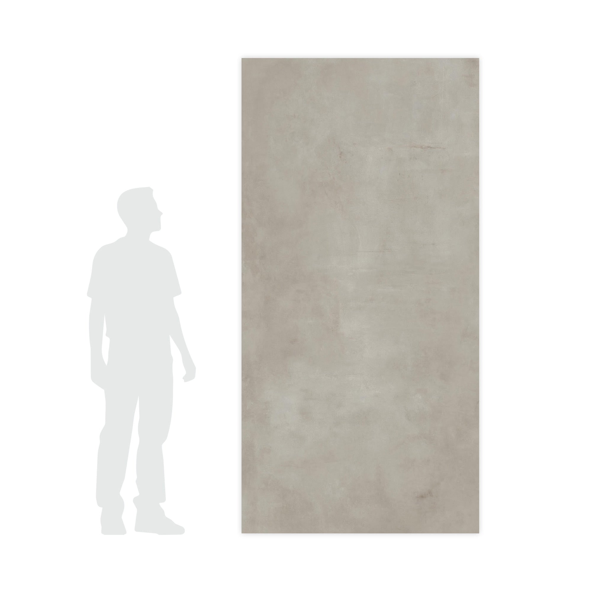 Carrelage effet Béton Gris Brume 240x120x0,9 cm Mat Gravino - Mur intérieur