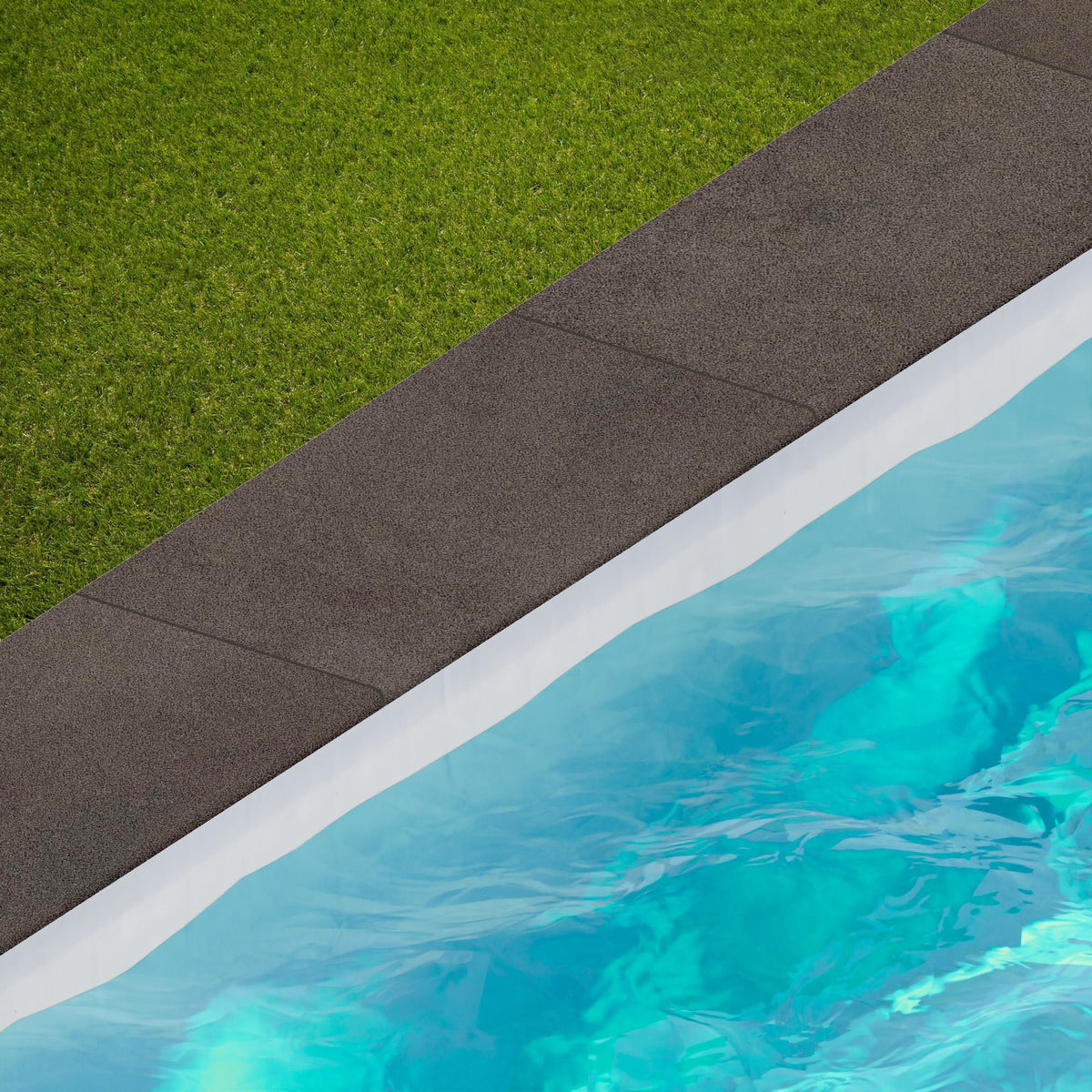Margelle de piscine effet Béton Brun Cuir 60x30x2 cm Bord 1/2 Rond Vetrano