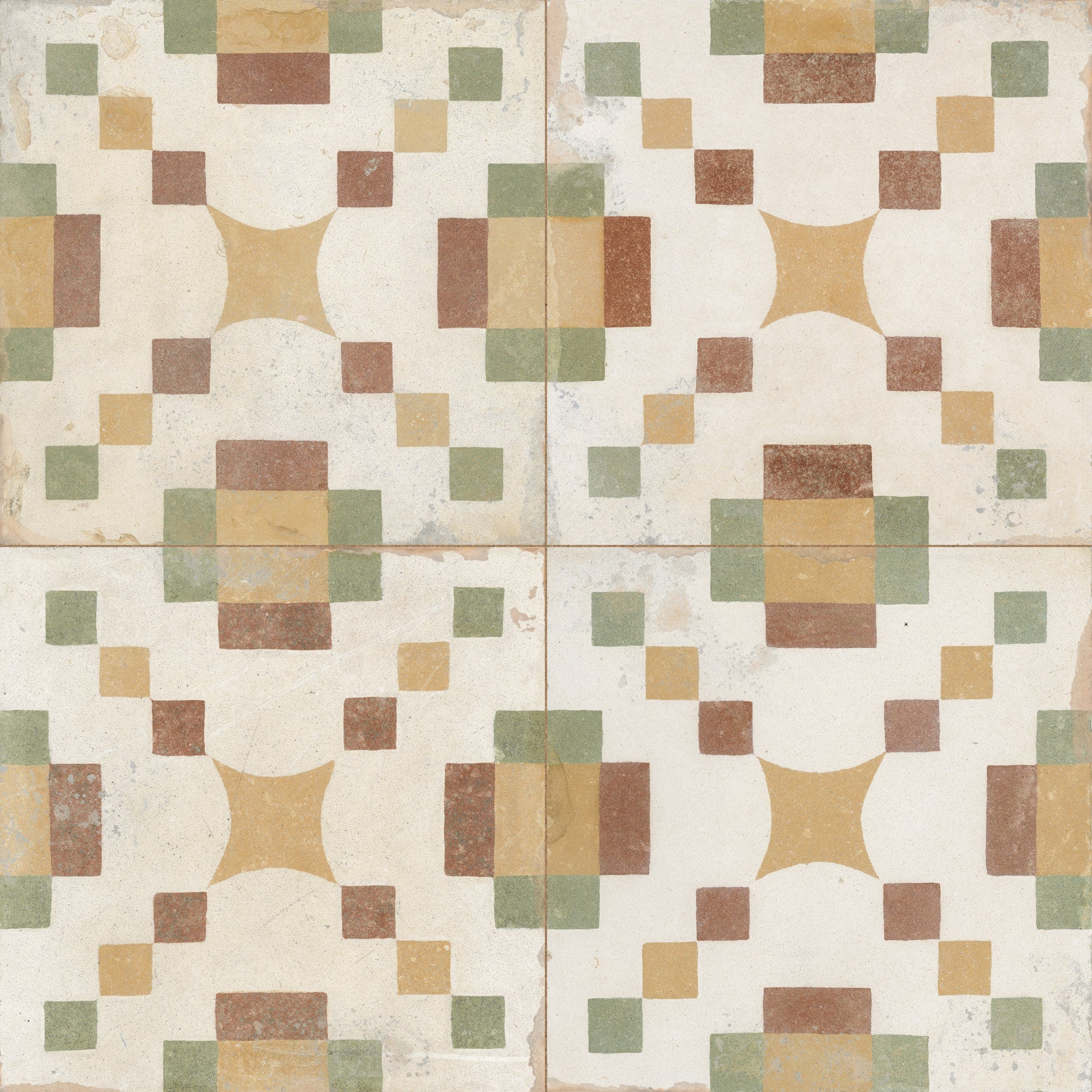 Carrelage Vintage effet Carreau ciment Multicolore Caldora 22,3x22,3x0,9 cm Morava - Sol et mur intérieur