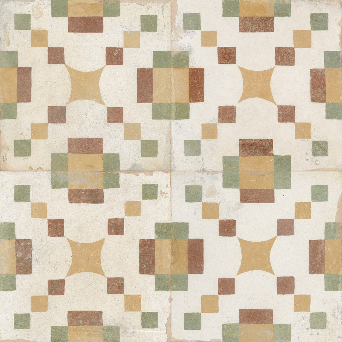 Carrelage Vintage effet Carreau ciment Multicolore Caldora 22,3x22,3x0,9 cm Morava - Sol et mur intérieur