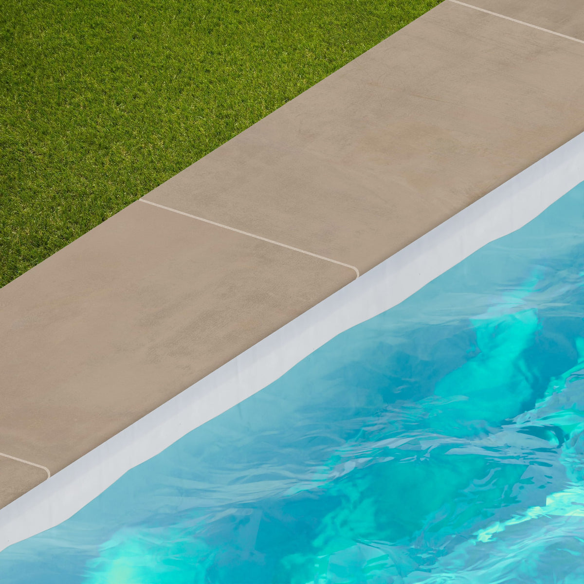 Margelle de piscine effet Béton Beige Terre 80x40x2 cm Bord 1/2 Rond Gravino