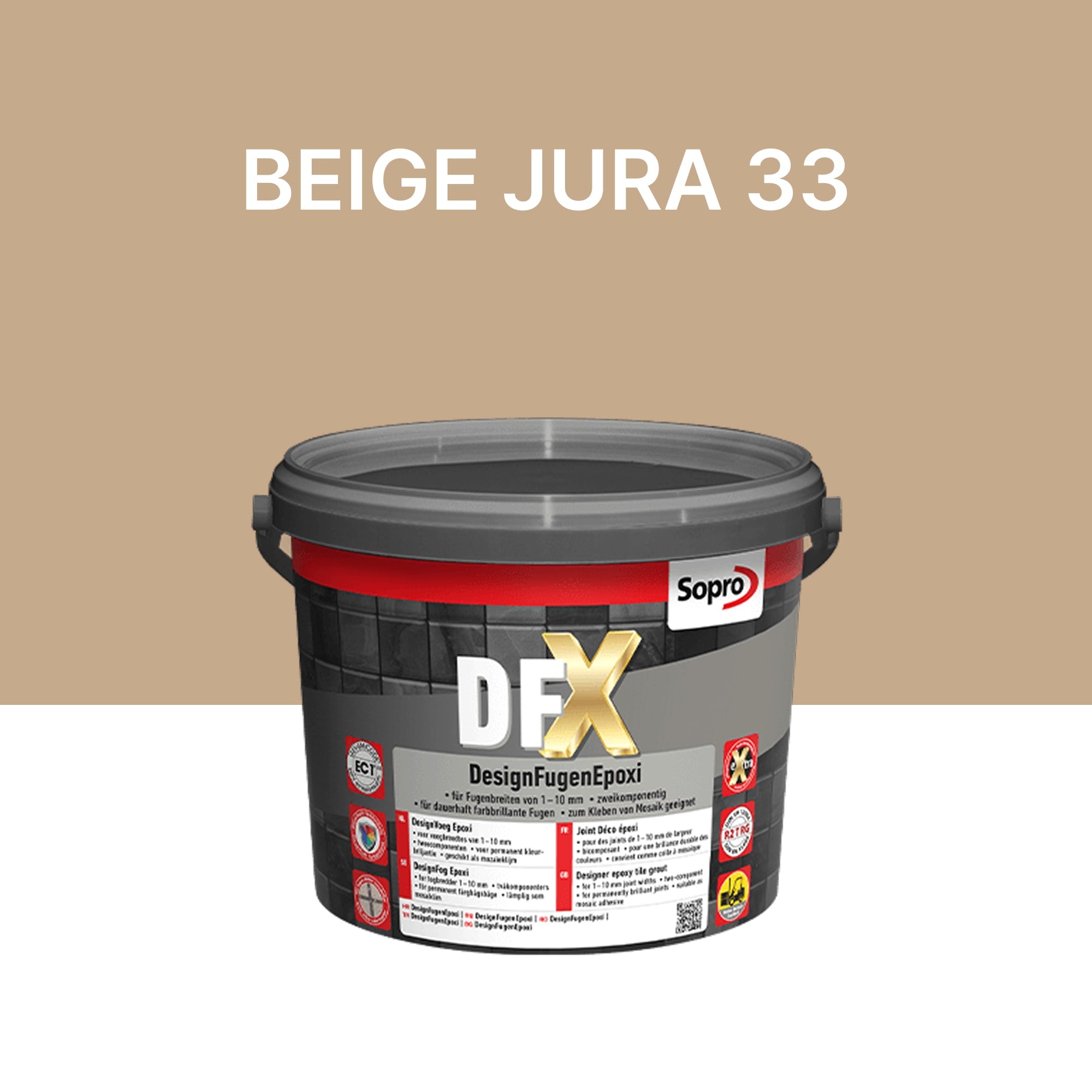 Joint / Colle époxy carrelage et piscine - Beige Jura 33 - Sopro DFX - 3 kg