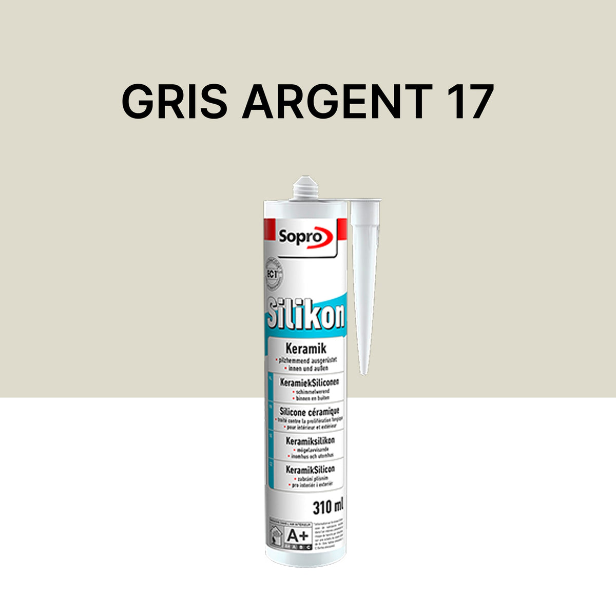 Mastic silicone spécial carrelage - Gris argent 17 - 310 ml