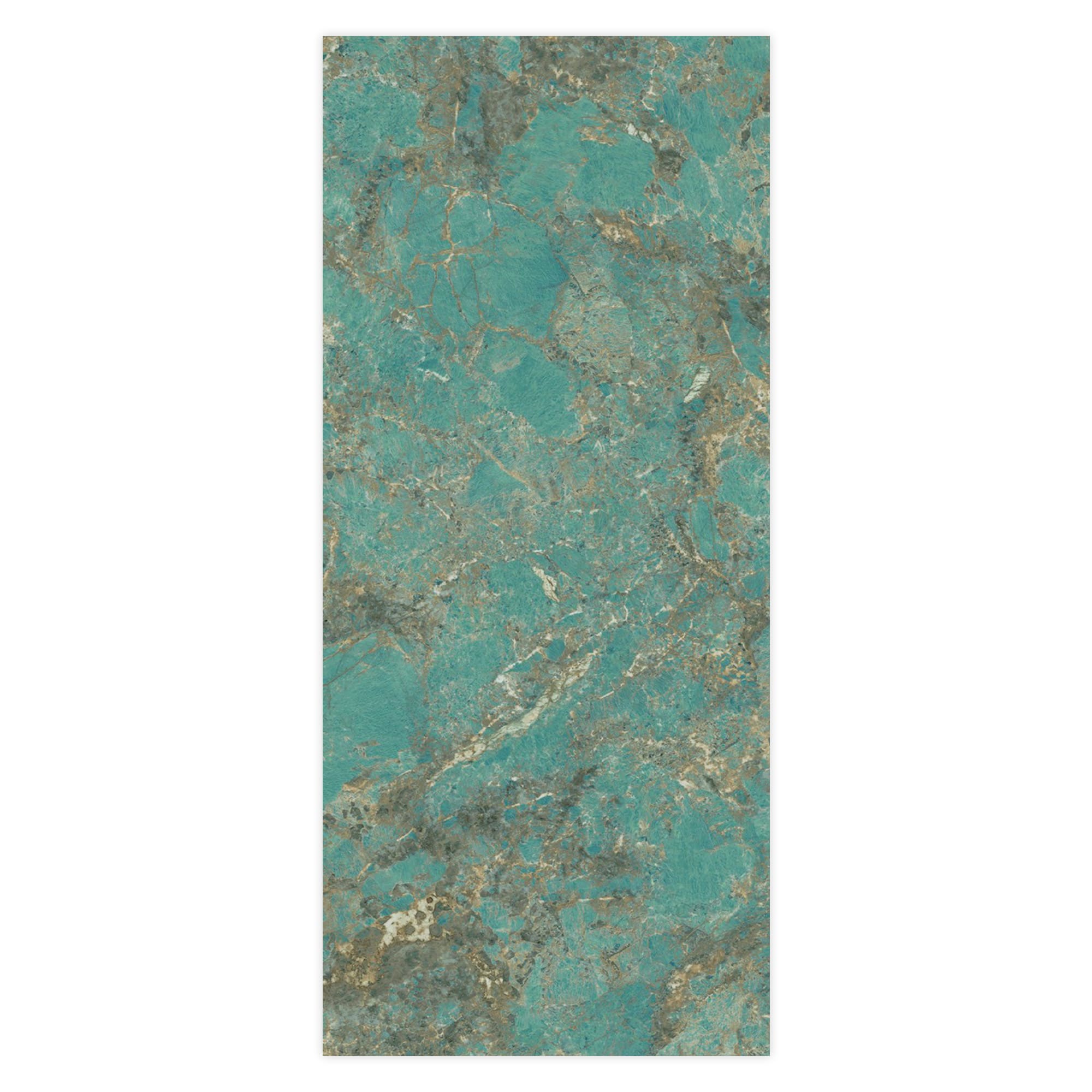 Carrelage effet Pierre Vert Amazonite 278x120x0,6 cm Brillant Florenza - Mur intérieur
