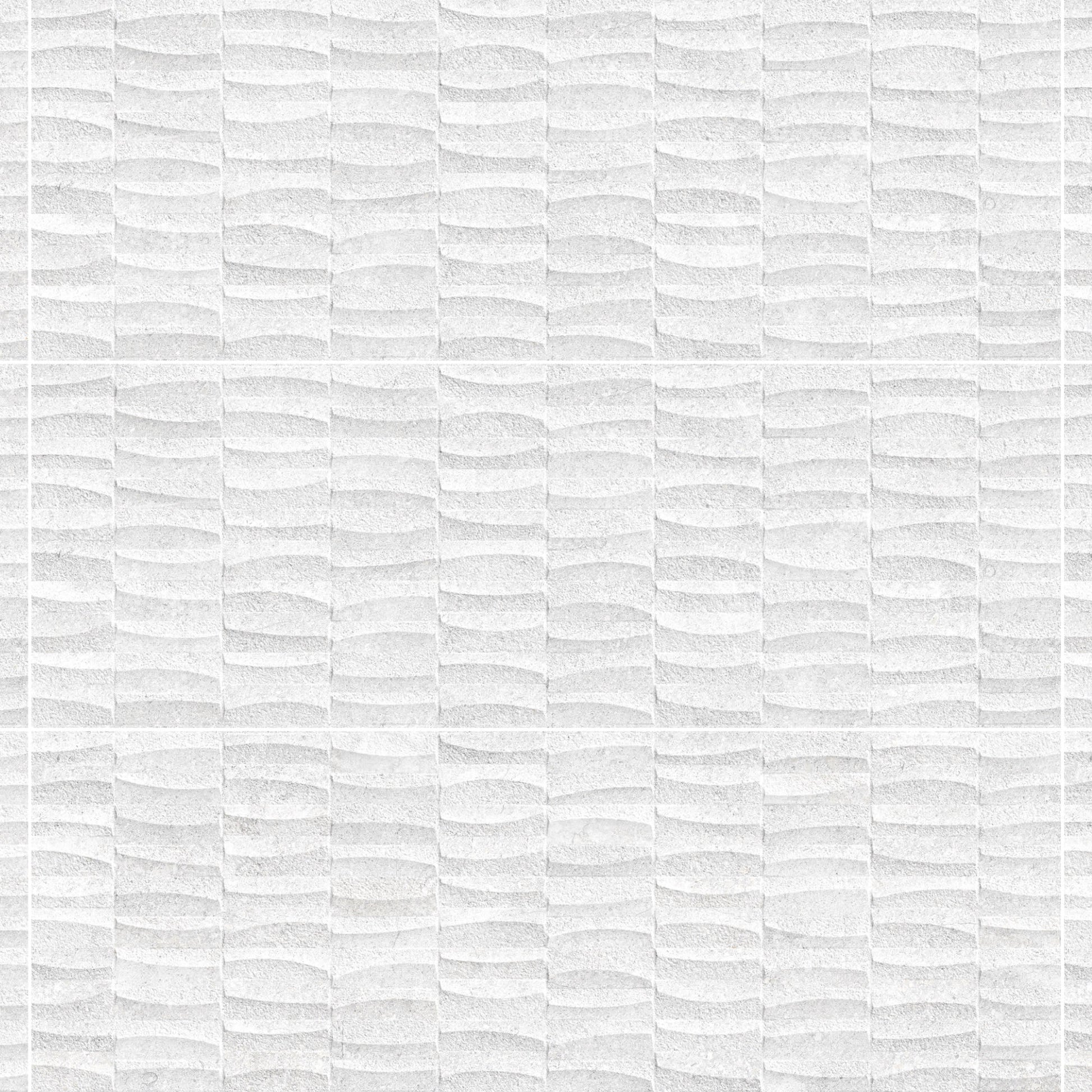 Carrelage effet Pierre 3D Blanc Perle 100x33,3x0,98 cm Luzerio - Mur intérieur