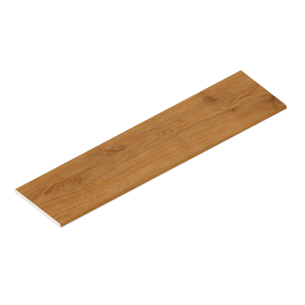 Couvertine effet Bois Chêne Caramel 120x30x2 cm Bord 1/2 Rond Double Larmier Bravino