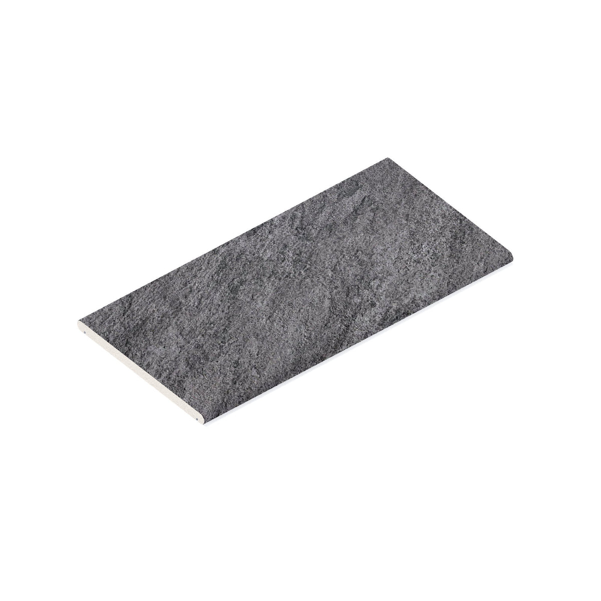 Couvertine effet Pierre Quartzite Gris Ombre 60x30x2 cm Bord 1/2 Rond Double Larmier Teravio