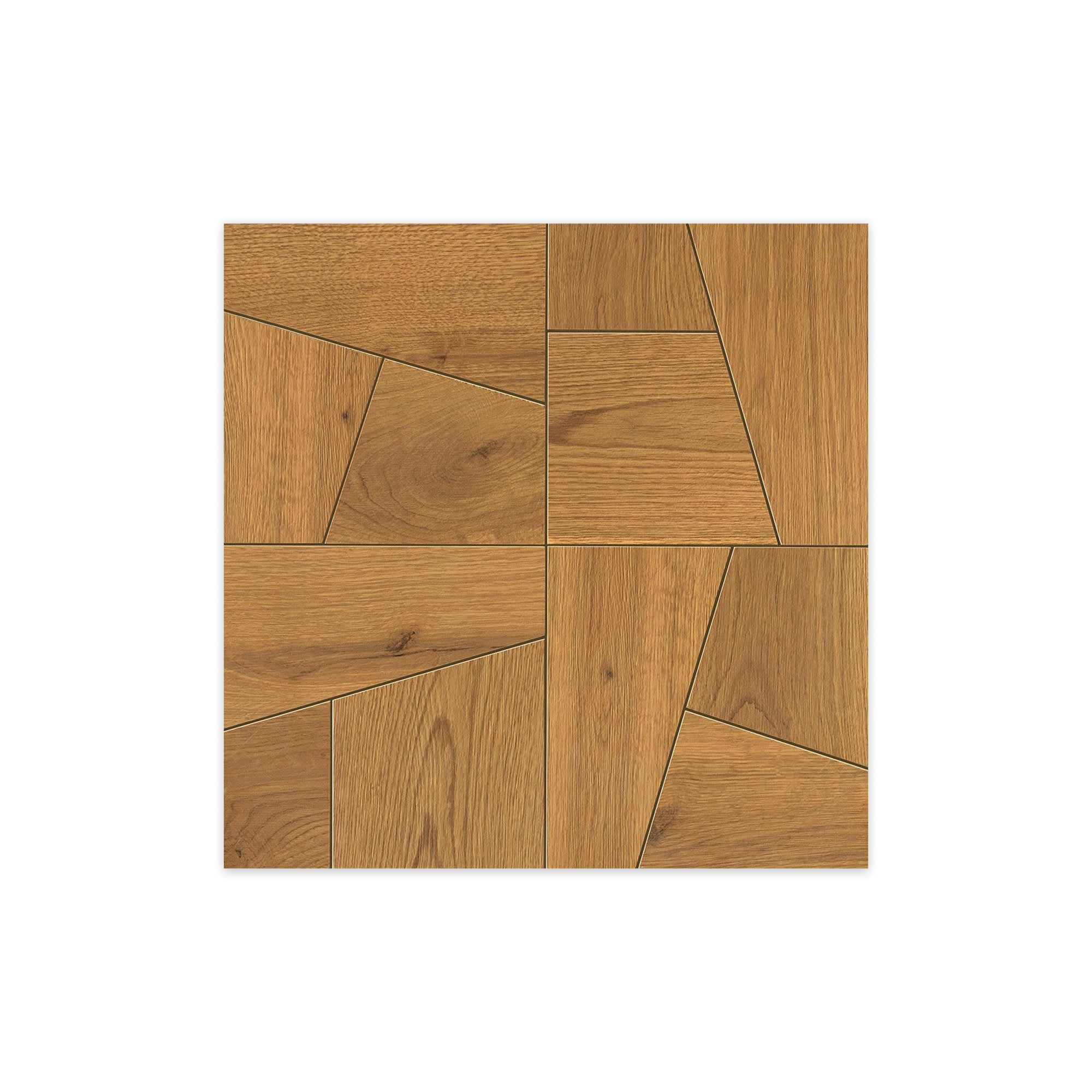 Carrelage effet Parquet Bois Chêne Caramel Quadra 56,1x56,1x0,95 cm Mat Bravino - Sol et mur intérieur