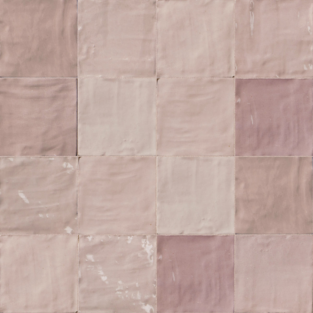 Carrelage effet Zellige Rose 10x10x0,85 cm Brillant Orisel - Mur intérieur