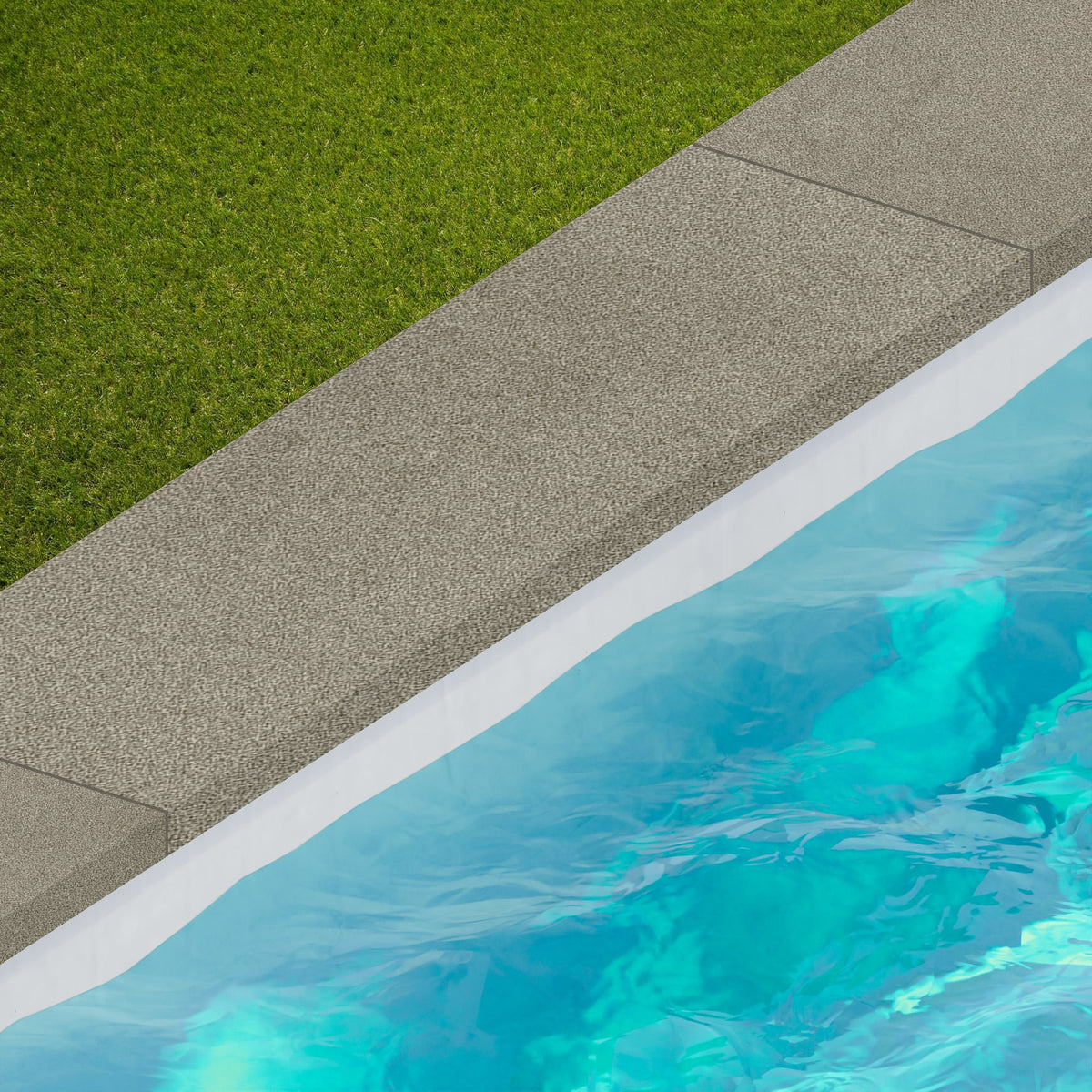 Margelle de piscine effet Béton Gris Terre 120x33x2 cm Bord Droit avec retombée Vetrano