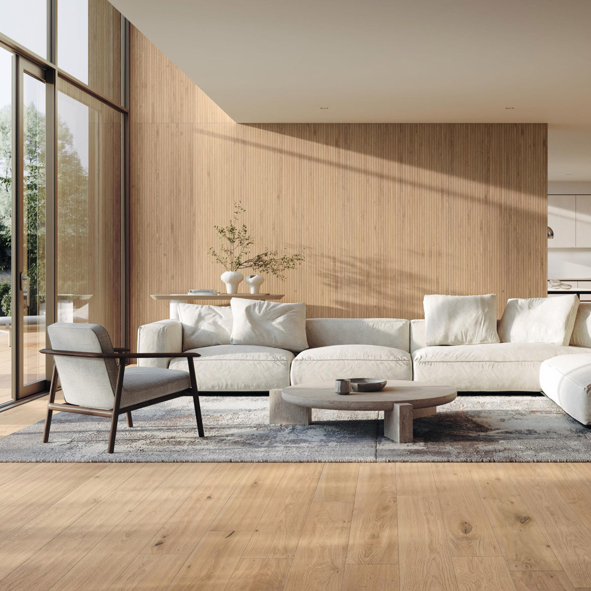 Carrelage effet Parquet Bois Chêne Rovere Linea 278x120x0,6 cm Mat Cedrano - Mur intérieur