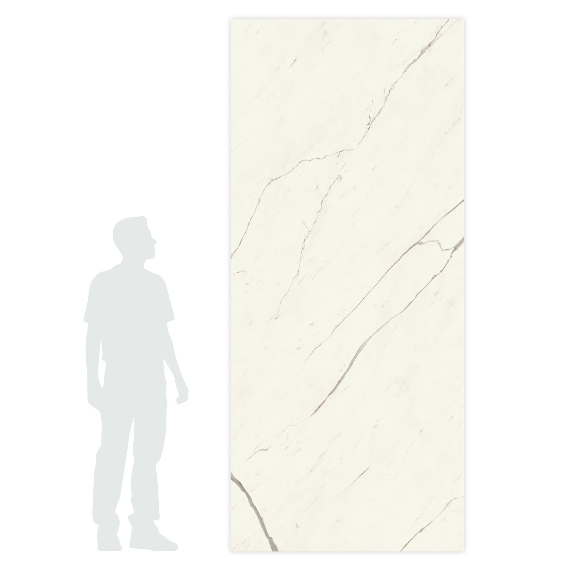 Carrelage effet Marbre Blanc Calacatta Alba 278x120x0,6 cm Brillant Montira - Mur intérieur