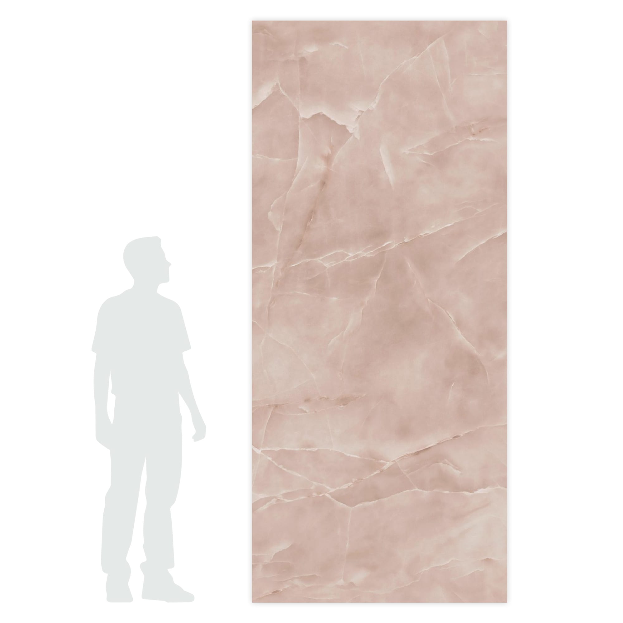 Carrelage effet Onyx Rose Quartz 278x120x0,6 cm Brillant Nerolio - Mur intérieur