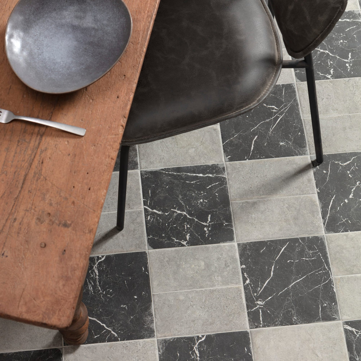Carrelage Vintage effet Béton Gris 22,3x22,3x0,9 cm Palazzo - Sol et mur intérieur