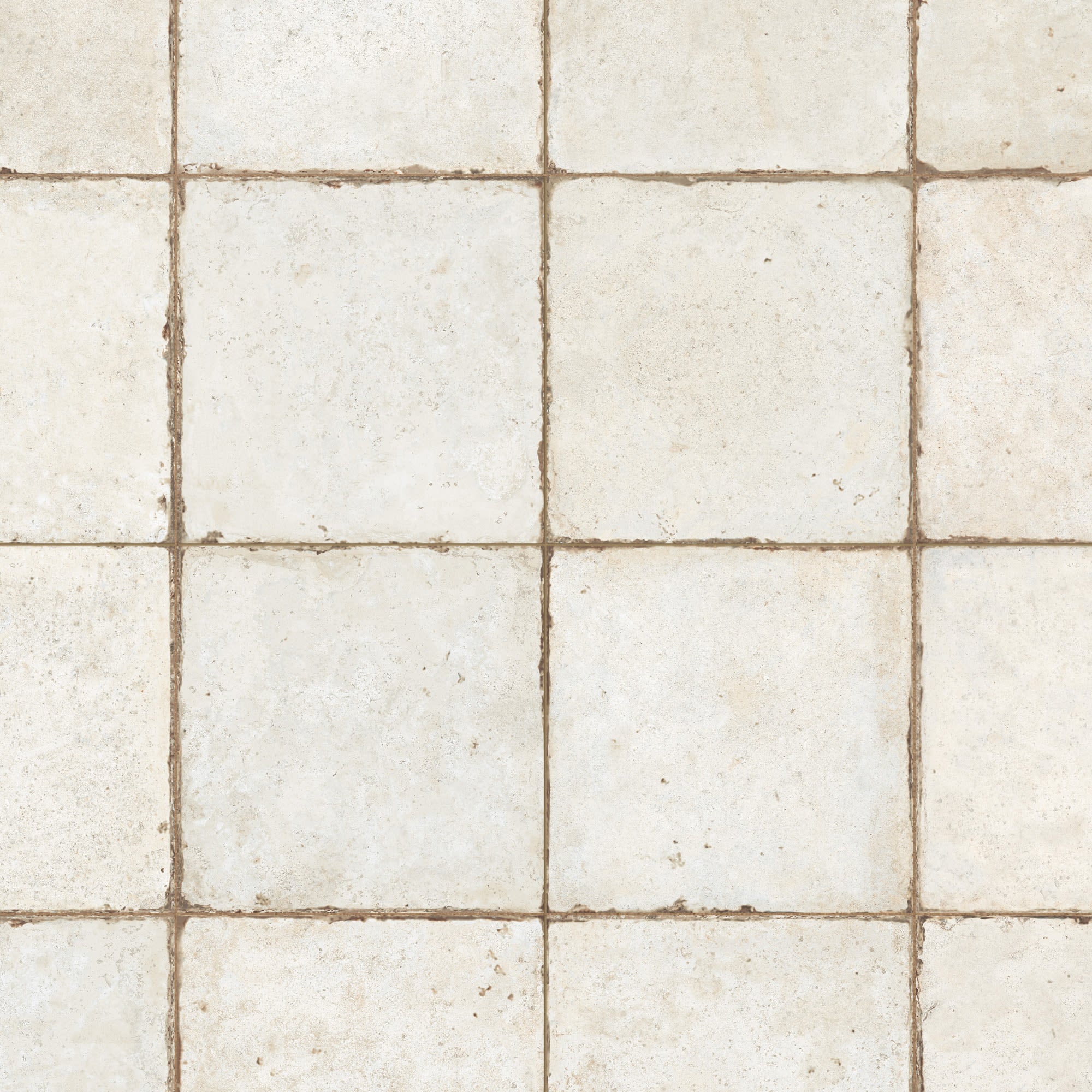Carrelage Vintage effet Carreau ciment Blanc 45,2x45,2x0,95 cm In&Out Sparta - Sol et mur intérieur et Sol extérieur