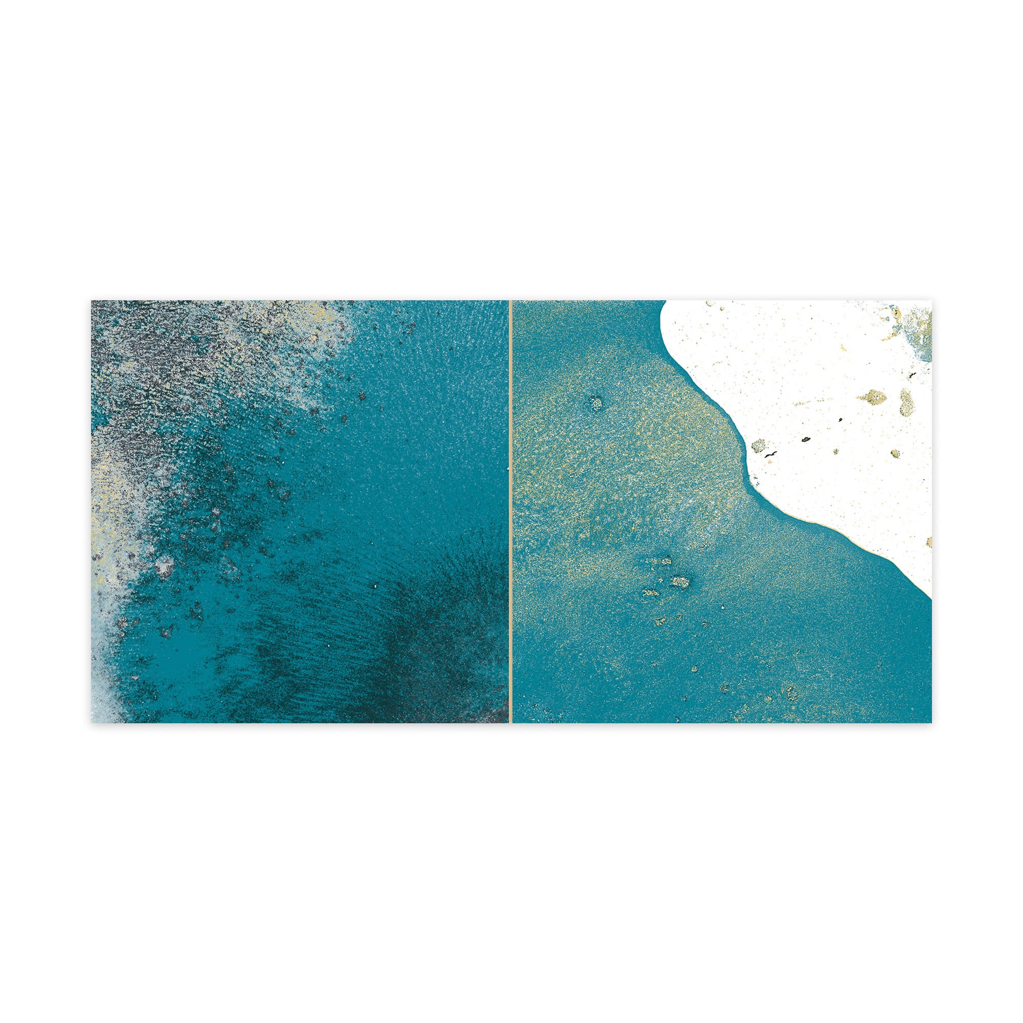 Carrelage Vintage effet Zellige Bleu/Vert 40x20x1,03 cm Atelora - Mur intérieur
