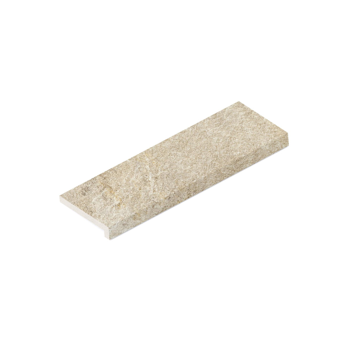 Margelle de piscine effet Pierre Quartzite Gris Beige 60x20x2 cm Bord Droit avec retombée Salvero